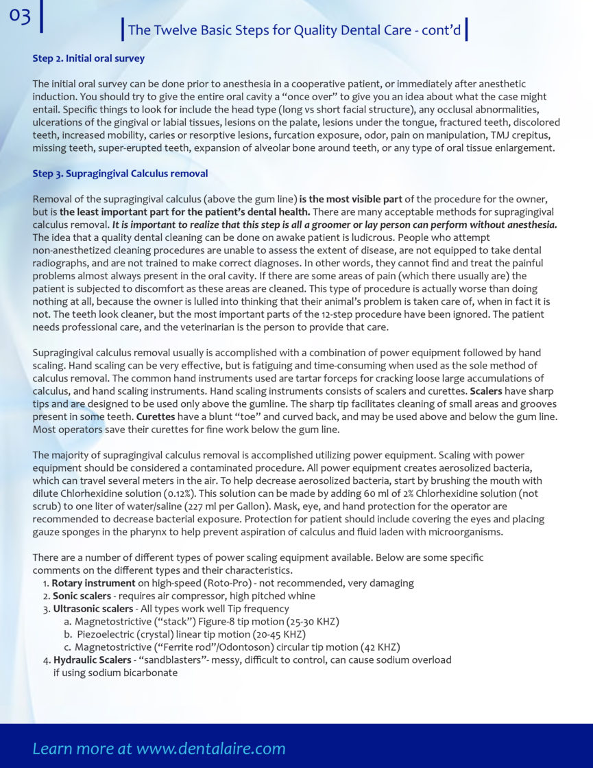 The 12Step Cleaning Procedure Dentalaire Products